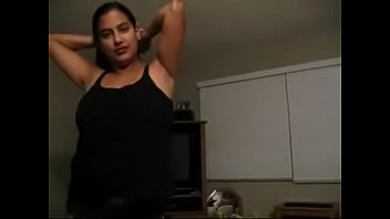 asian girl boobs pressed in kitchen