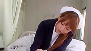 horny japanese chick in nurse uniform shows off her