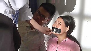 self tape gagged and masturbating